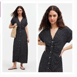 Madewell Button-Front Midi Shirtdress in Floral Size 0 NWT
